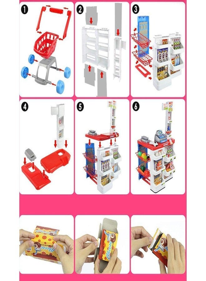 CIRBOX Big Size Supermarket Kit for Kids, Super Market Set Toy with Shopping Cart and Sound Effects, Pretend Play Kitchen Set Kids Toys for Boys and Girls (Super Market) - Image 5